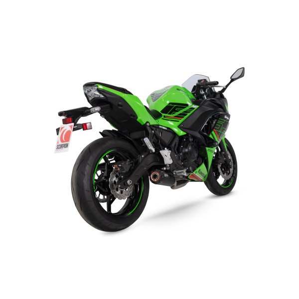 Scorpion Exhaust Kawasaki Ninja 650 2023 - 2023 Red Power Full System Black Ceramic Coated Sleeve